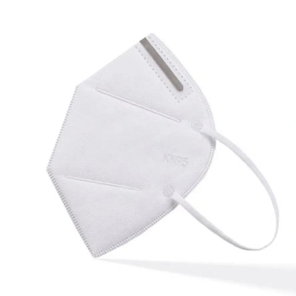 UNISEX Flat Disposable KN95 Face Mask With Earlock 5 Layer Melt Blown No…